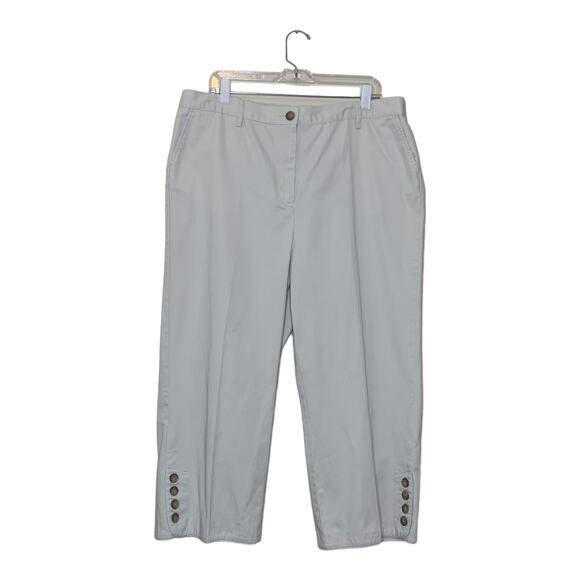 Lands' End beige cropped elastic waist pants size 18 - Picture 1 of 10